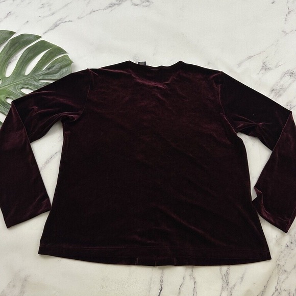 Laura Scott Womens Vintage Velvet Cardigan Sweater Size M Dark Purple Whimsygoth - Picture 7 of 11